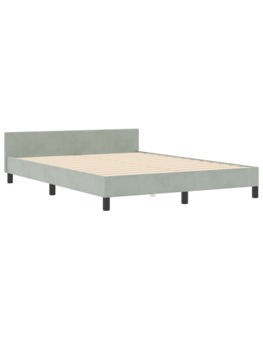Letto a molle con testiera Grigio chiaro 140 x 200 cm Velluto