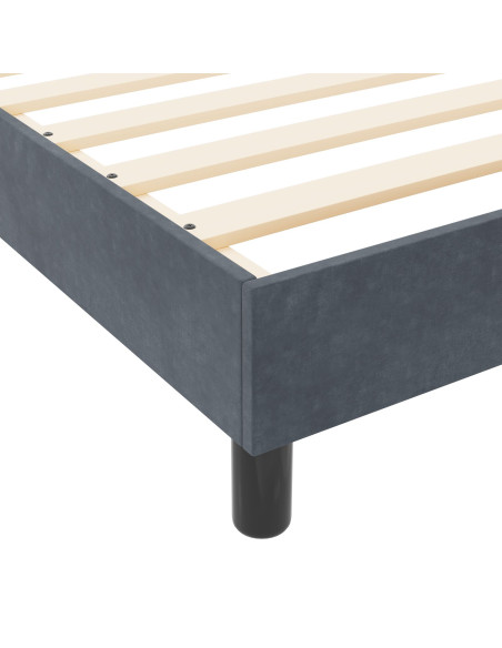 Letto a molle con testiera Grigio scuro 140 x 200 cm Velluto