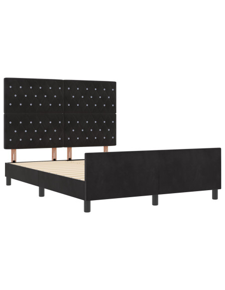 Struttura del letto in velluto nero  140x200 cm
