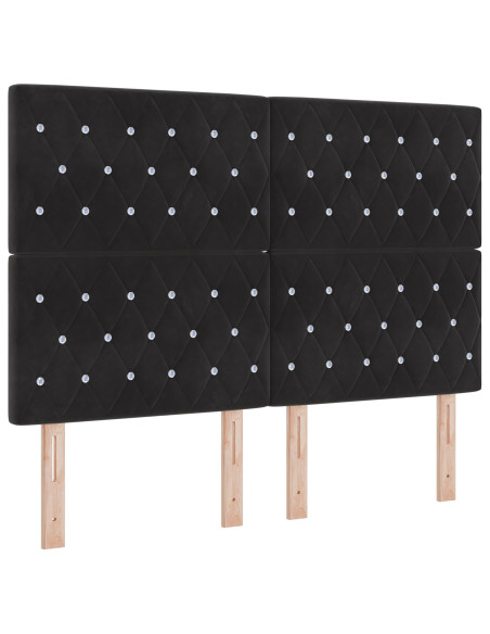 Struttura del letto in velluto nero  140x200 cm