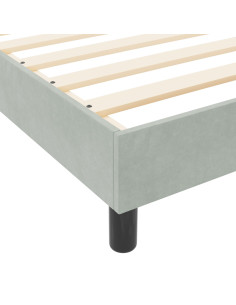 Letto a molle con testiera Grigio chiaro 160 x 200 cm Velluto 2