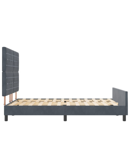 Struttura del Letto Grigio Scuro 160x200 cm Velluto