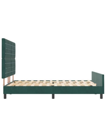 Struttura del letto  Verde scuro 160x200 cm Velluto