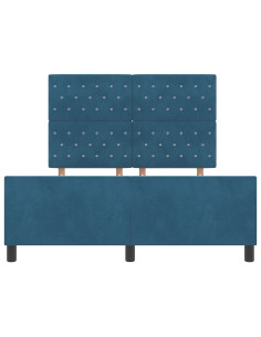 Letto a molle con testiera Blu Scuro 160 x 200 cm Velluto