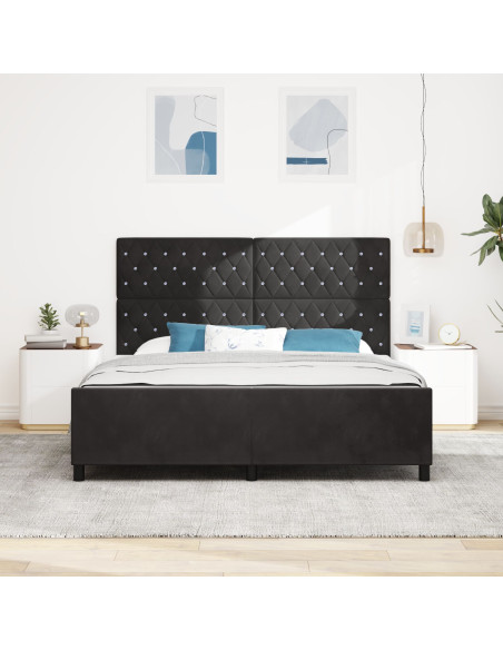 Struttura Letto  Nera 180x200 cm in Velluto