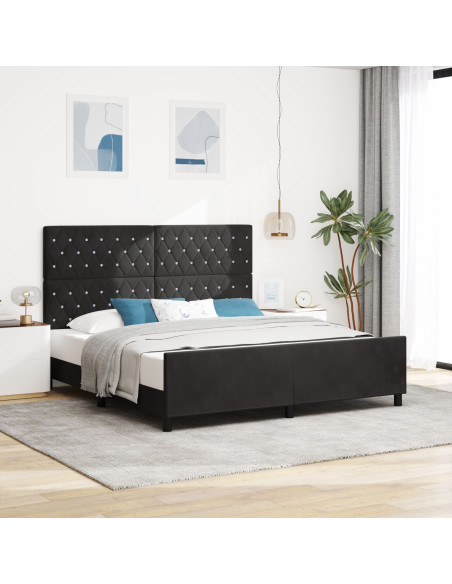 Struttura Letto  Nera 180x200 cm in Velluto