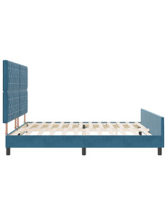 Letto a molle con testiera Blu Scuro 180 x 200 cm Velluto