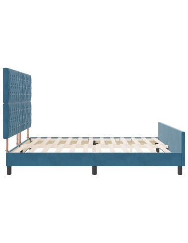 Letto a molle con testiera Blu Scuro 180 x 200 cm Velluto