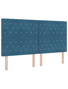 Letto a molle con testiera Blu Scuro 180 x 200 cm Velluto 2