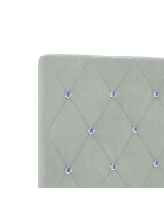 Letto a molle con testiera Grigio chiaro 200 x 200 cm Velluto 2