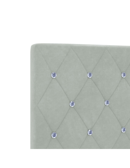 Letto a molle con testiera Grigio chiaro 200 x 200 cm Velluto