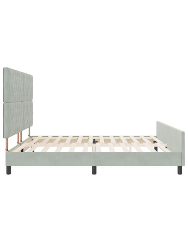 Letto a molle con testiera Grigio chiaro 200 x 200 cm Velluto