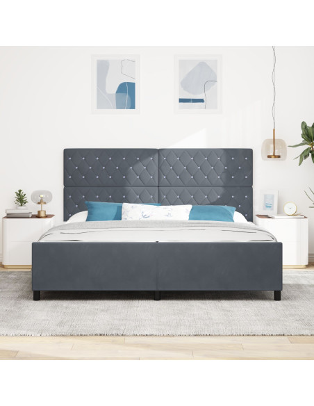 Struttura Letto  Grigio Scuro 200x200 cm Velluto