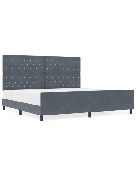 Struttura Letto  Grigio Scuro 200x200 cm Velluto