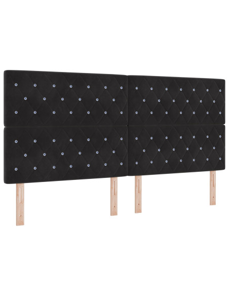 Struttura letto  Nera 200x200 cm in velluto