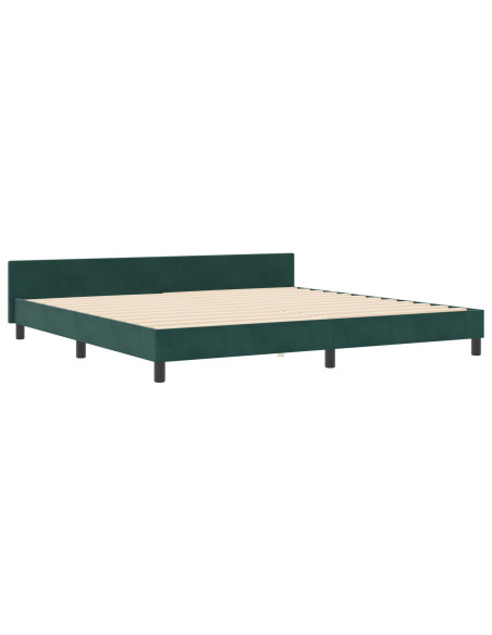 Letto a molle con testiera Verde Scuro 200 x 200 cm Velluto