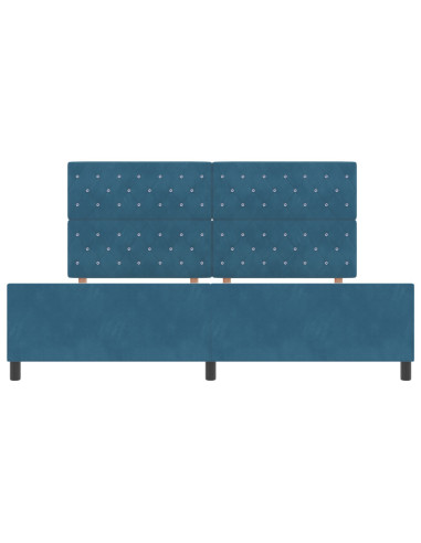 Letto a molle con testiera Blu Scuro 200 x 200 cm Velluto