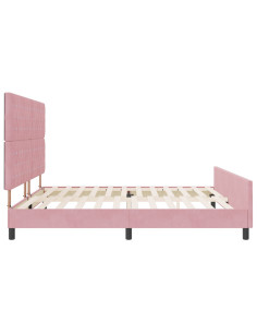 Letto a molle con testiera Rosa 200 x 200 cm Velluto