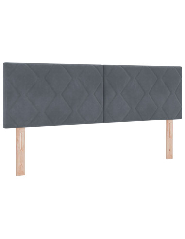 Testiera con testiera Grigio scuro 144 cm Velluto