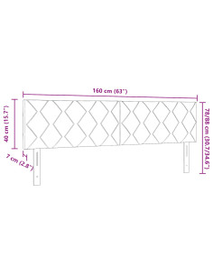 Testiera con testiera Grigio chiaro 160 cm Pelle Sintetica