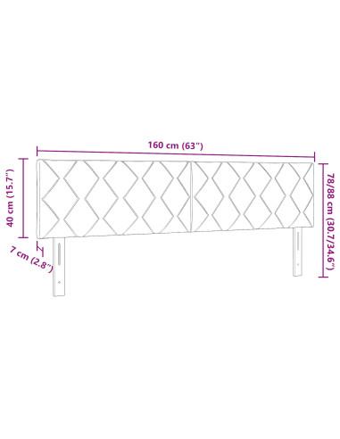 Testiera con testiera Grigio chiaro 160 cm Pelle Sintetica