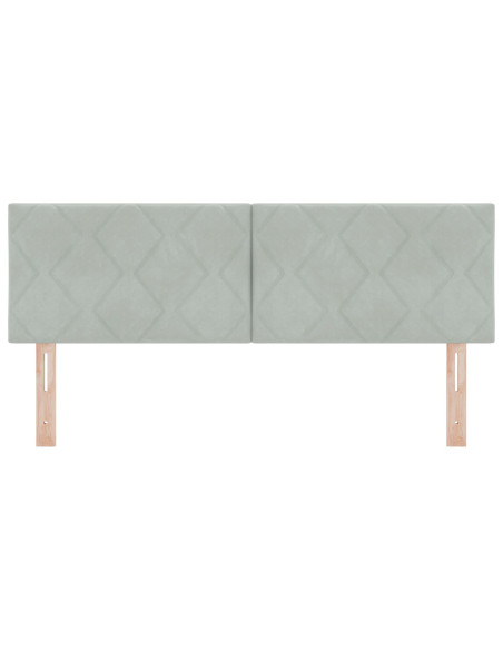 Testiera  Design a Blocchi Diamante Grigio Chiaro 160 cm in Velluto