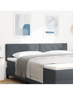 Testiera con testiera Grigio scuro 180 cm Velluto