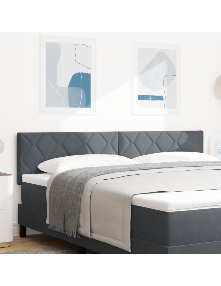 Testiera  Design a Blocchi Diamante Grigio Scuro 180 cm in Velluto