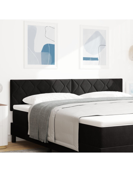 Testiera  Design Blocchi Diamante Nera 180 cm in Velluto
