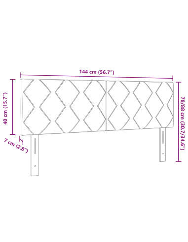 Testiera con testiera Grigio chiaro 144 cm Velluto