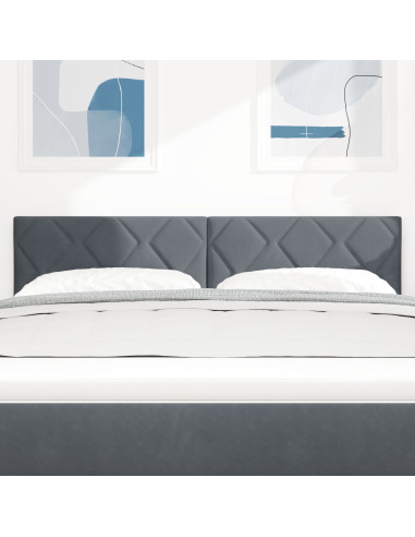 Testiera con testiera Grigio scuro 144 cm Velluto