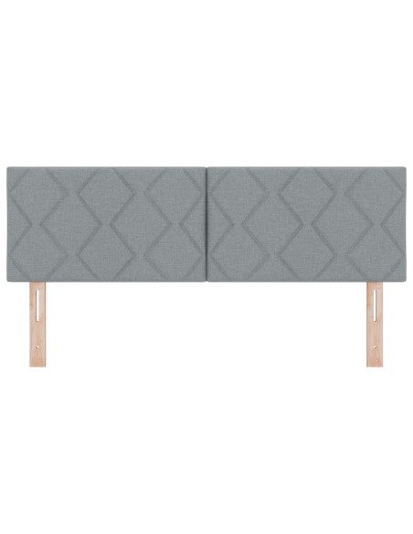 Testiera  Design a Blocchi a Diamante Grigio Chiaro 160 cm in Tessuto