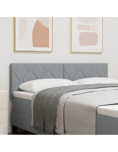Testiera  Design a Blocchi a Diamante Grigio Chiaro 160 cm in Tessuto