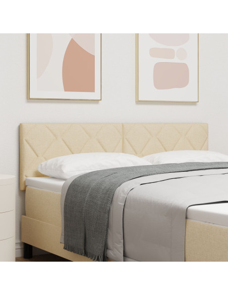 Testiera Design a Blocchi di Diamante in Panna 160 cm Tessuto