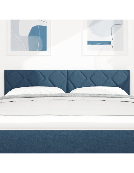 Testiera  Design a Blocchi di Diamante Blu 160 cm Tessuto