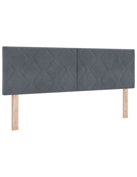 Testiera  Design a Blocchi Diamante Grigio Scuro 160 cm Velluto