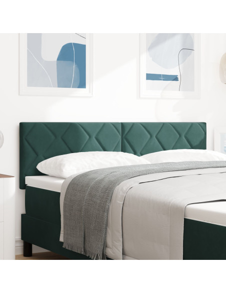 Testiera  Design a Blocchi Diamante Verde Scuro 160 cm in Velluto