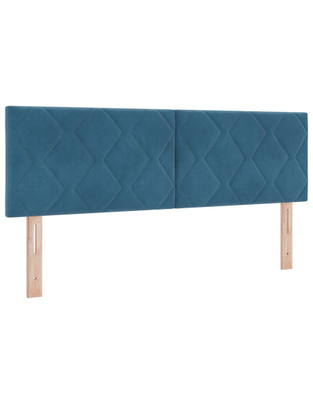 Testiera  Design a Blocchi di Diamante Blu Scuro 160 cm in Velluto