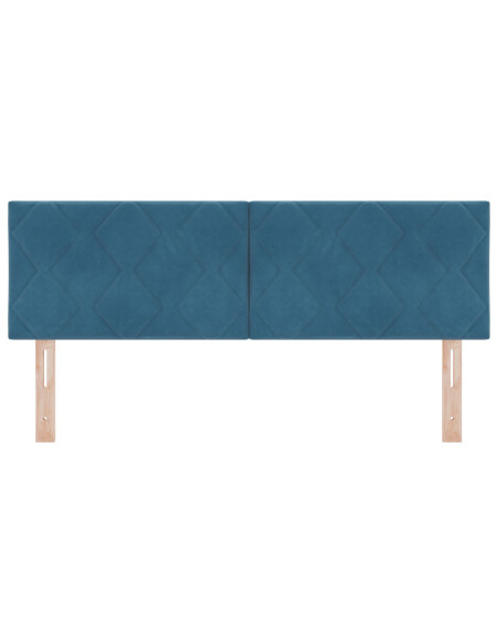 Testiera  Design a Blocchi di Diamante Blu Scuro 160 cm in Velluto