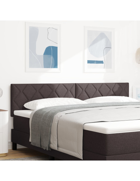 Testiera  Design a Blocchi di Diamante Marrone Scuro 180 cm Tessuto