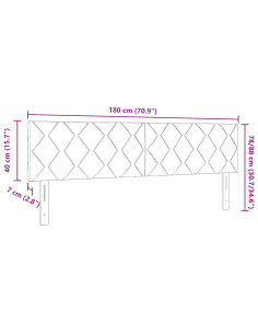 Testiera con testiera Grigio chiaro 180 cm Velluto 2