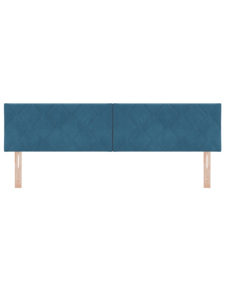 Testiera  Design a Blocchi Diamante Blu Scuro 180 cm in Velluto