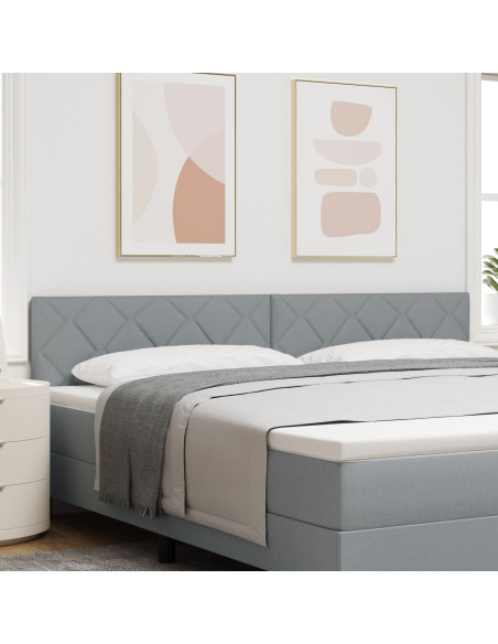 Testiera  Design a Blocchi Diamante Grigio Chiaro 200 cm Tessuto