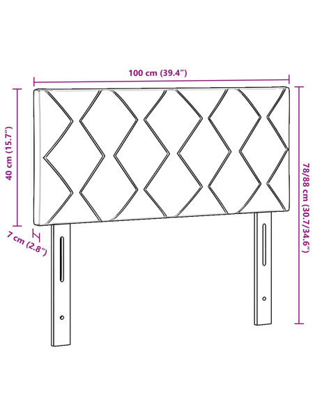 Testiera con testiera Grigio scuro 100 cm Pelle Sintetica
