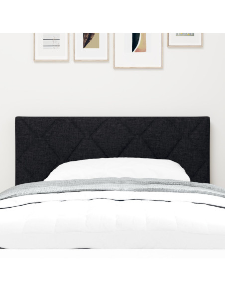 Testiera  Design Blocchi di Diamante Nera 100 cm in Tessuto