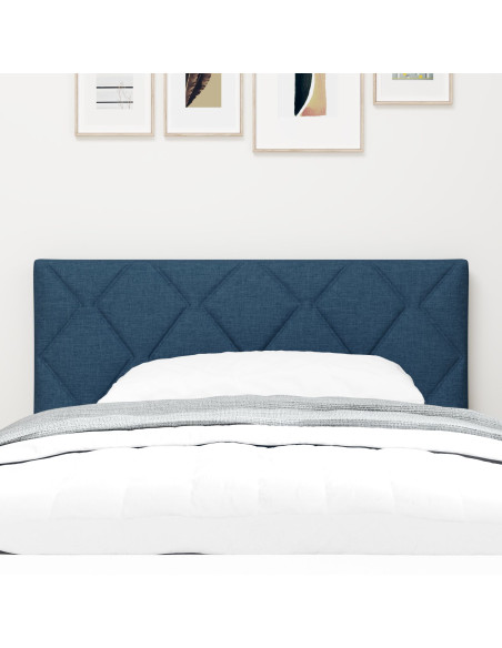 Testiera  Design a Blocchi di Diamante Blu 100 cm Tessuto
