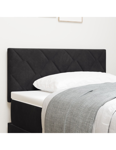 Testiera  Design a Blocchi Diamante Nera 90 cm in Velluto