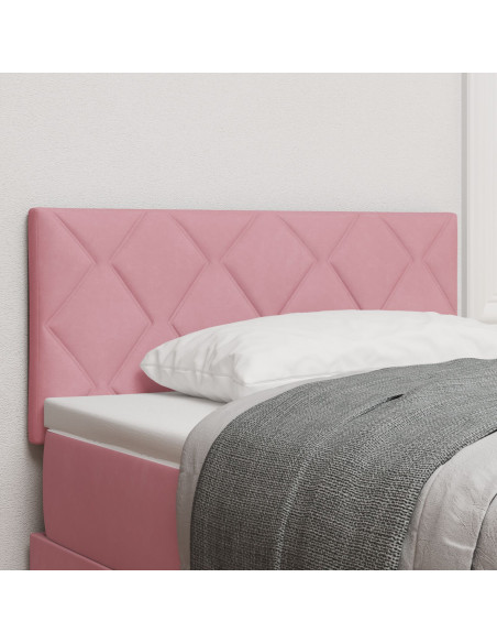 Testiera a blocchi di diamante rosa 90 cm in velluto