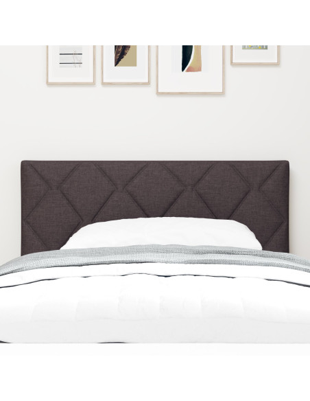 Testiera  Design Blocchi Diamante Marrone Scuro 100 cm Tessuto