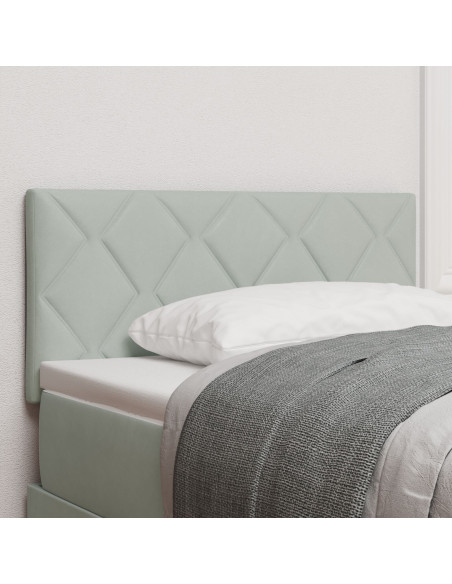 Testiera  Design Blocchi di Diamante Grigio Chiaro 100 cm in Velluto